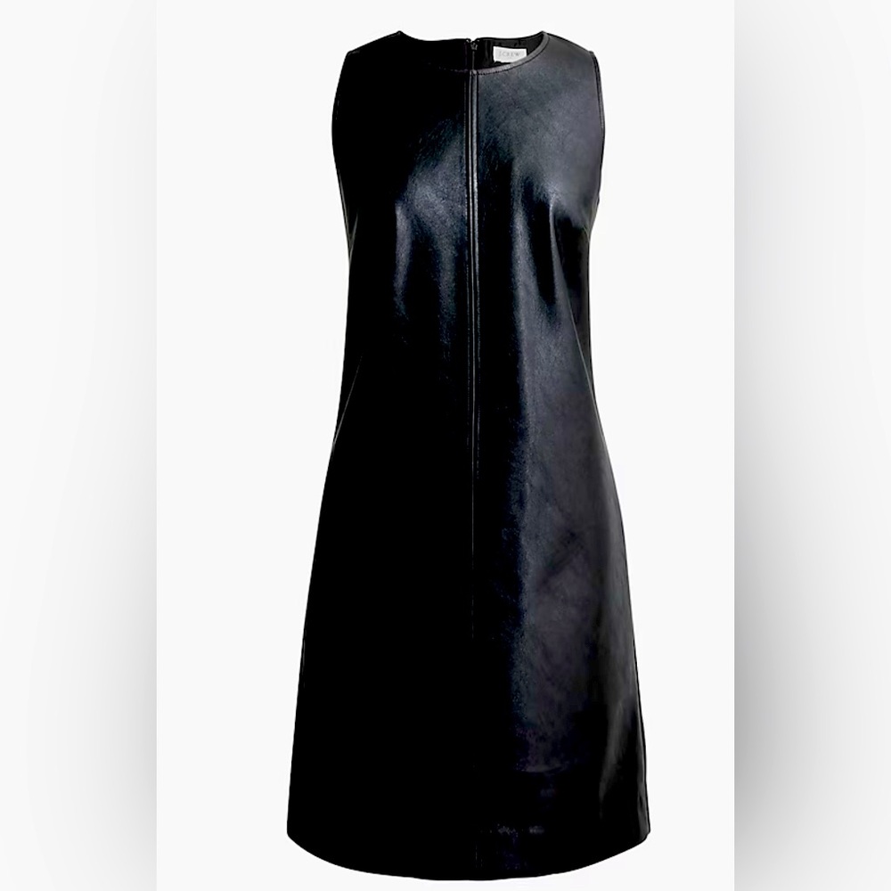 NWT J Crew Factory Size 8 Faux-leather shift dress